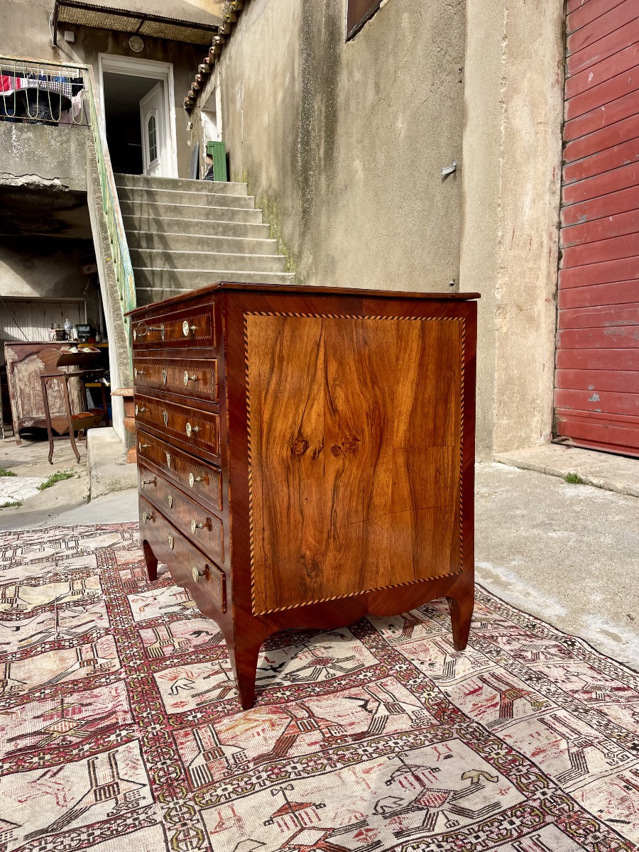 Petite commode louis XV louis XVI à six tirois,XVIIIem siecle-photo-3