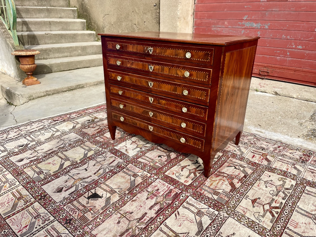 Petite commode louis XV louis XVI à six tirois,XVIIIem siecle-photo-4