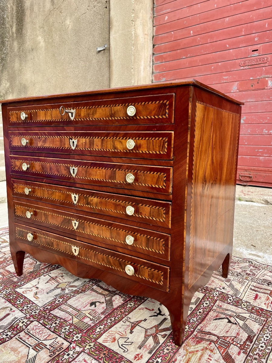 Petite commode louis XV louis XVI à six tirois,XVIIIem siecle