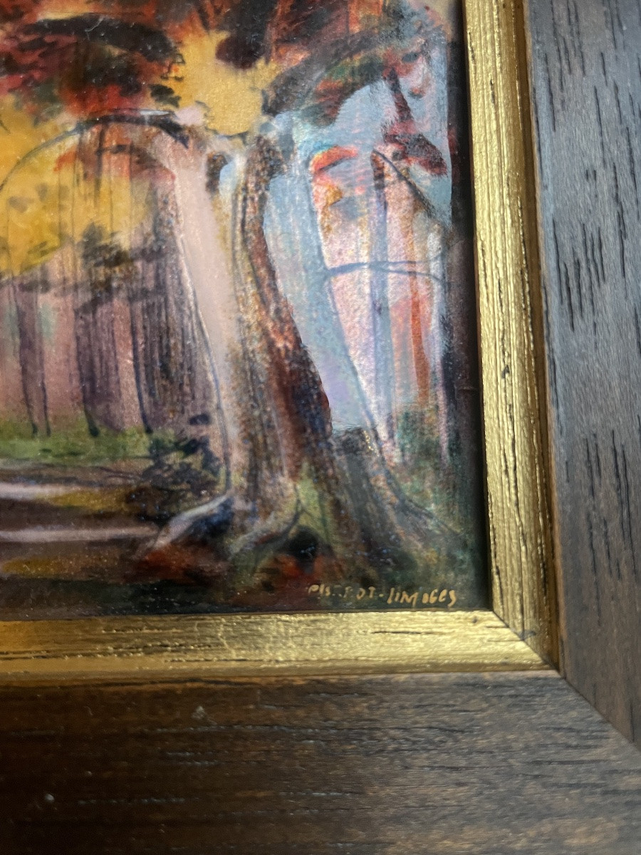 Pair Of Limoges Enamels, Signed Bernard Vergnaud, 1950-photo-1