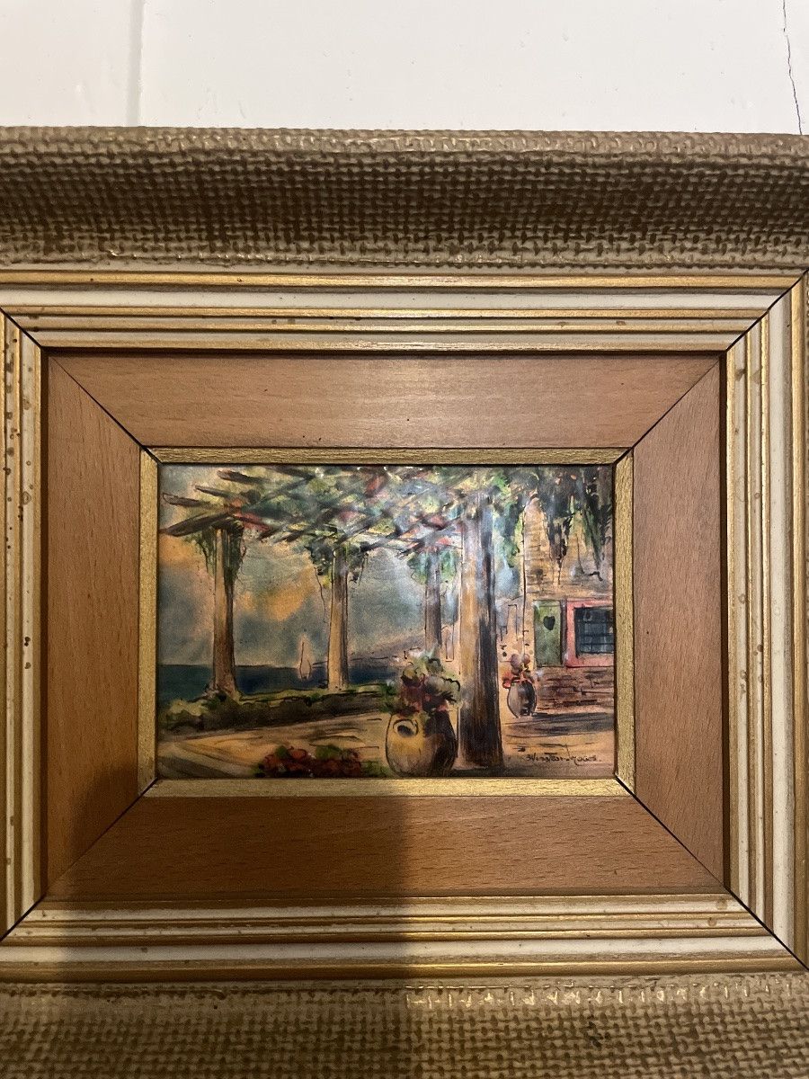 Paire d Émaux de limoges signé Bernard vergnaud.-photo-4