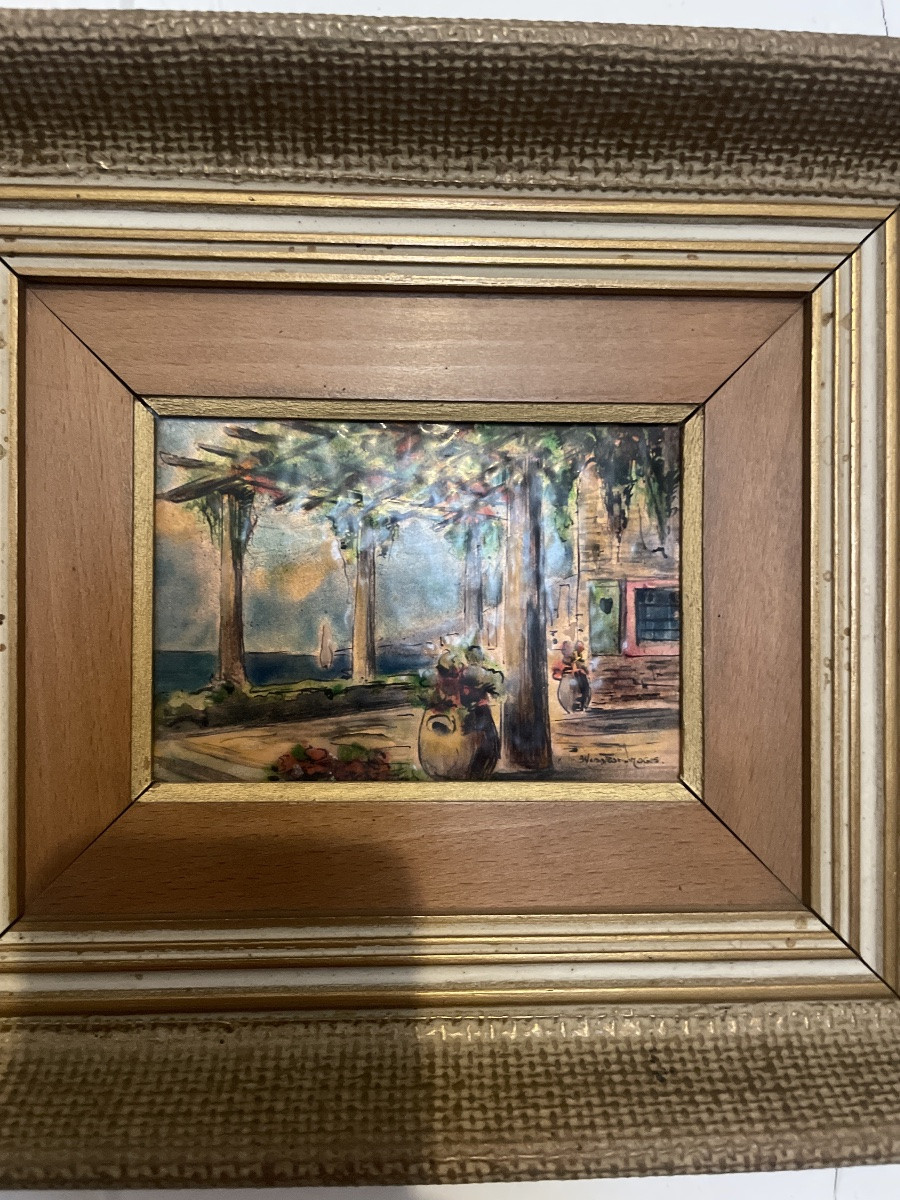 Paire d Émaux de limoges signé Bernard vergnaud.-photo-2