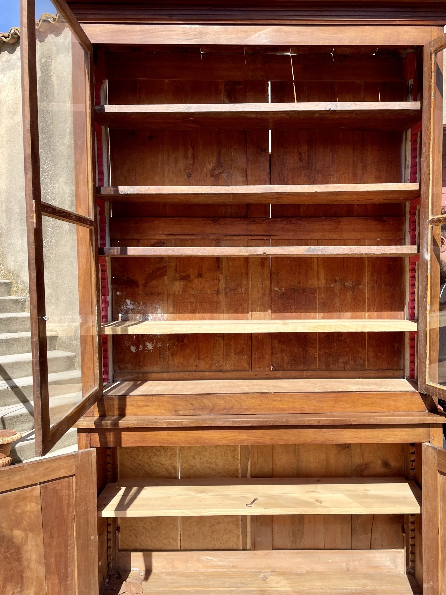 Buffet, Bibliothèque,,, de corps en noyer, massif, époque, directoire XVIIIe siècle-photo-2