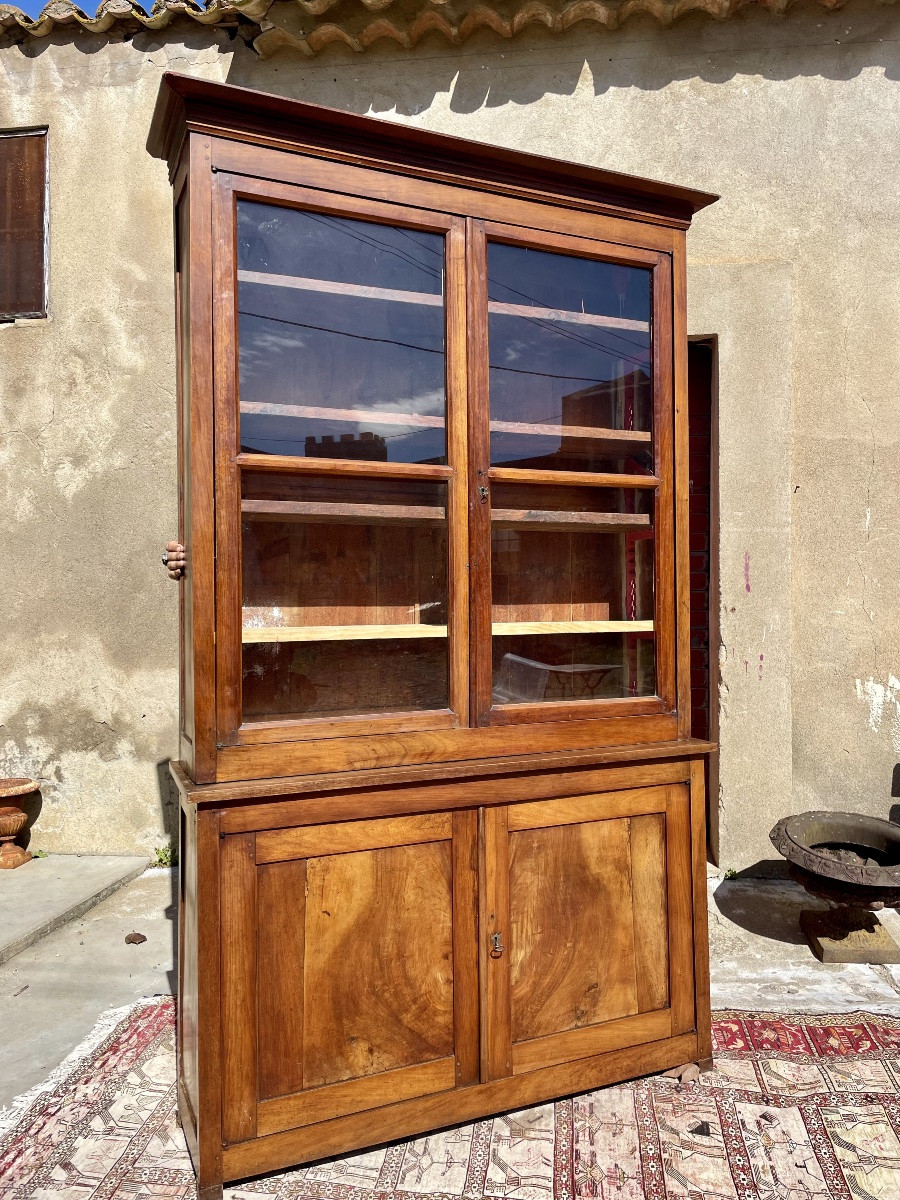 Buffet, Bibliothèque,,, de corps en noyer, massif, époque, directoire XVIIIe siècle-photo-7