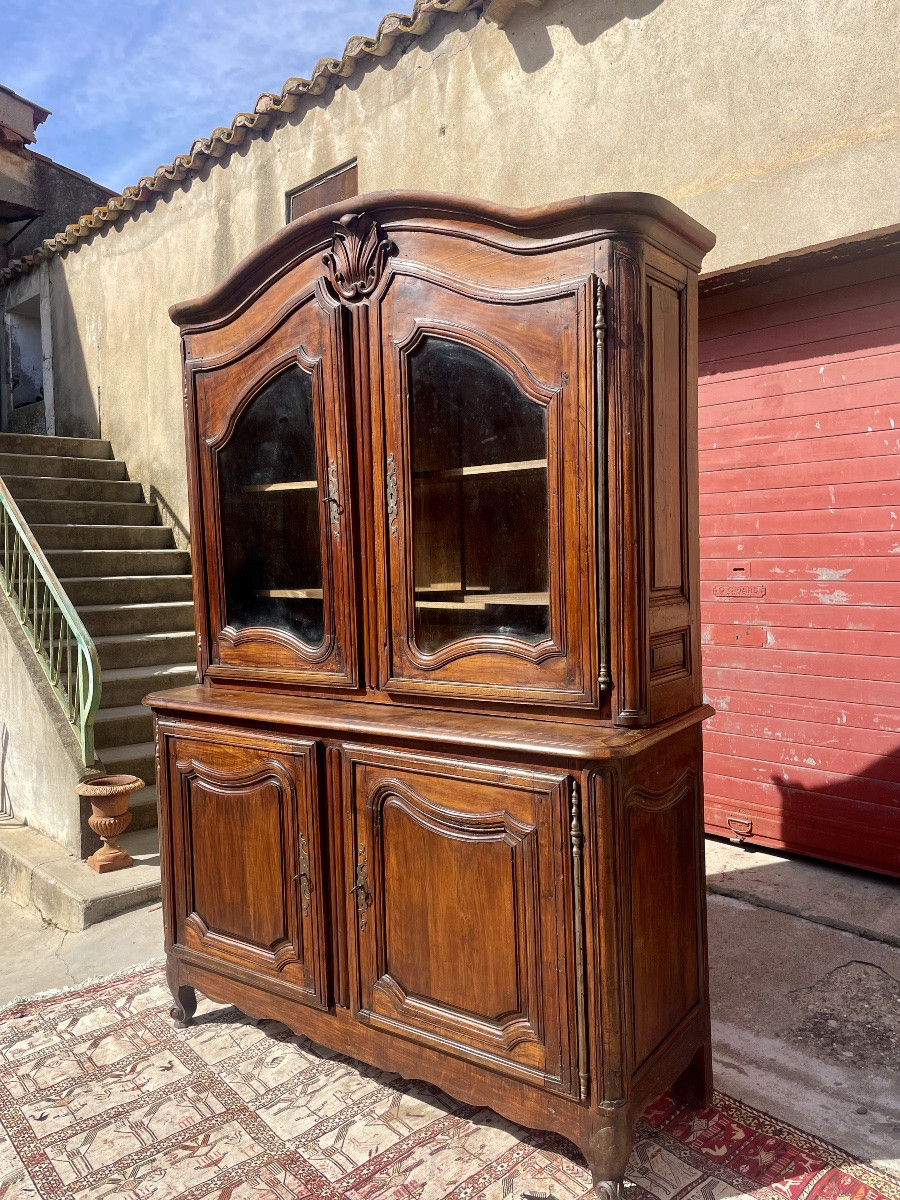 Two-part Glazed Walnut Buffet, From The Regency Period, 18th Century -photo-3