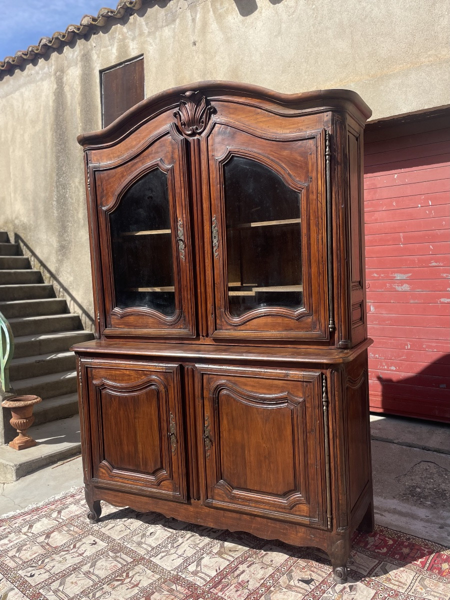 Two-part Glazed Walnut Buffet, From The Regency Period, 18th Century -photo-2