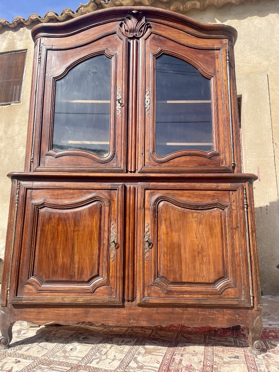Two-part Glazed Walnut Buffet, From The Regency Period, 18th Century -photo-5