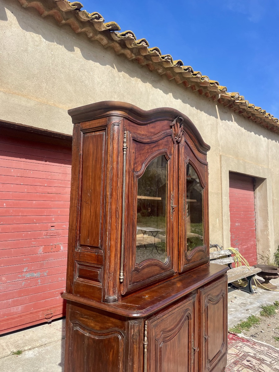 Two-part Glazed Walnut Buffet, From The Regency Period, 18th Century -photo-8
