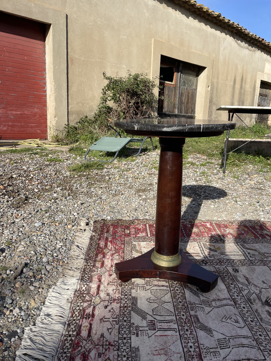 Petit guéridon empire en acajou d époque XIXÉM siècle -photo-1