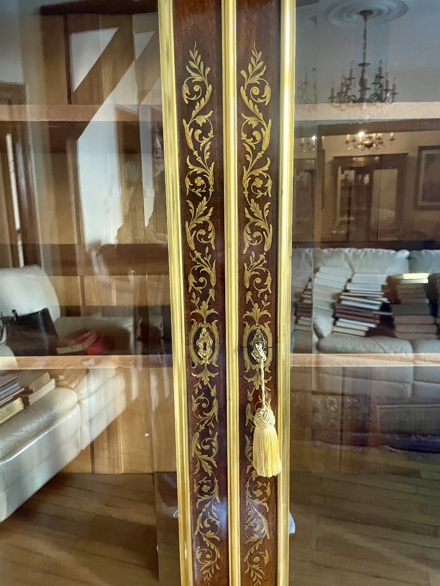 Glass-fronted Bookcase, Louis XVI Style, Napoleon III Period, Mahogany, 19th Century -photo-3
