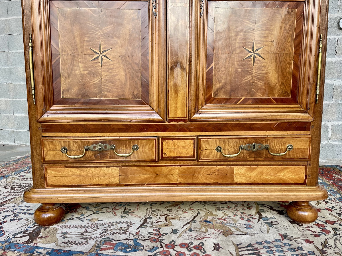 Louis XVI Style Marquetry Wardrobe, From 19th Century France-photo-4