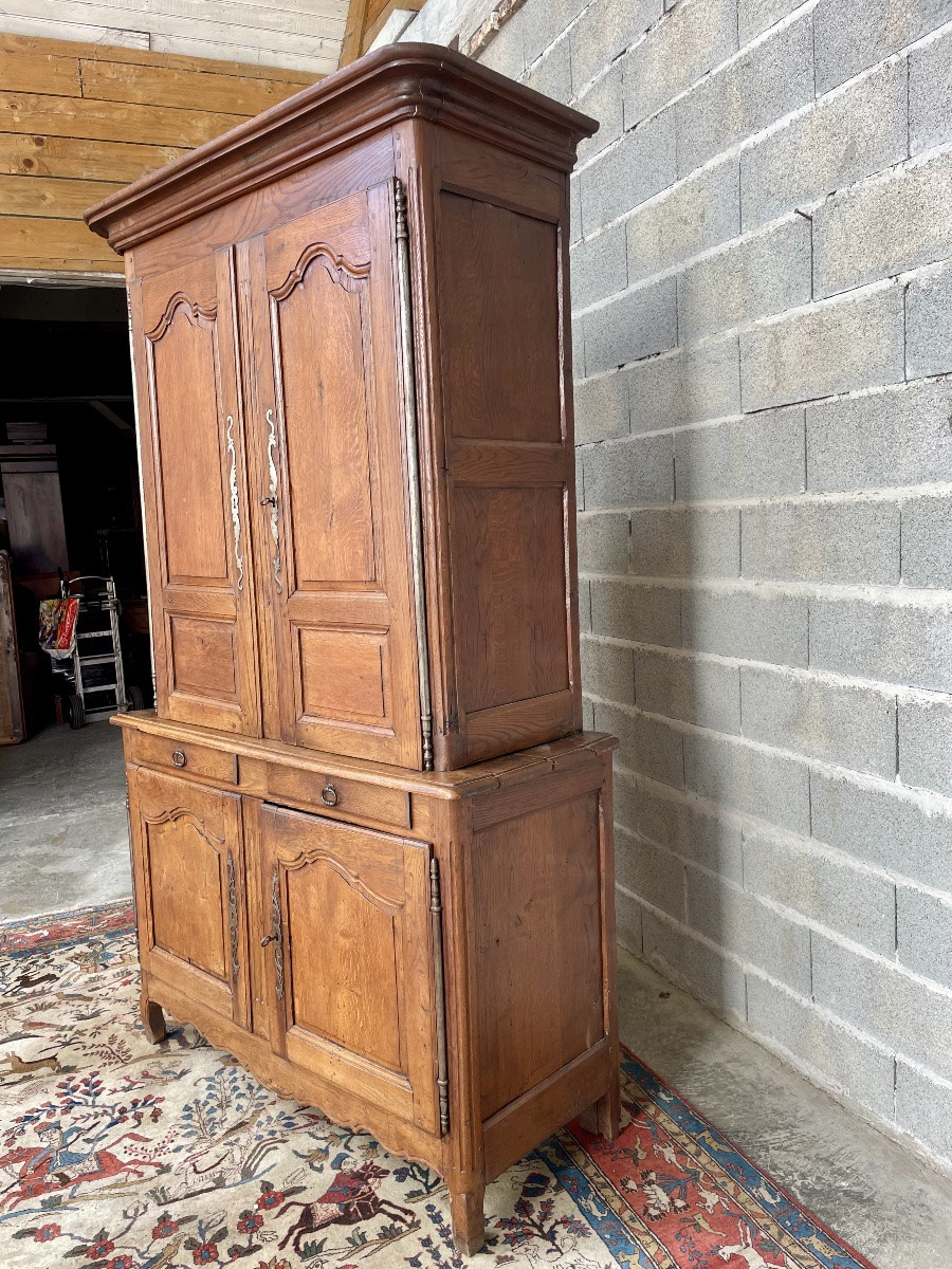 Buffet deux  corps louis XV en chêne d’époque XVIIIem siècle -photo-3