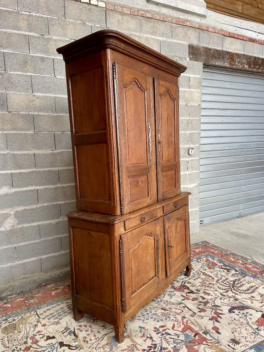 Buffet deux  corps louis XV en chêne d’époque XVIIIem siècle -photo-4