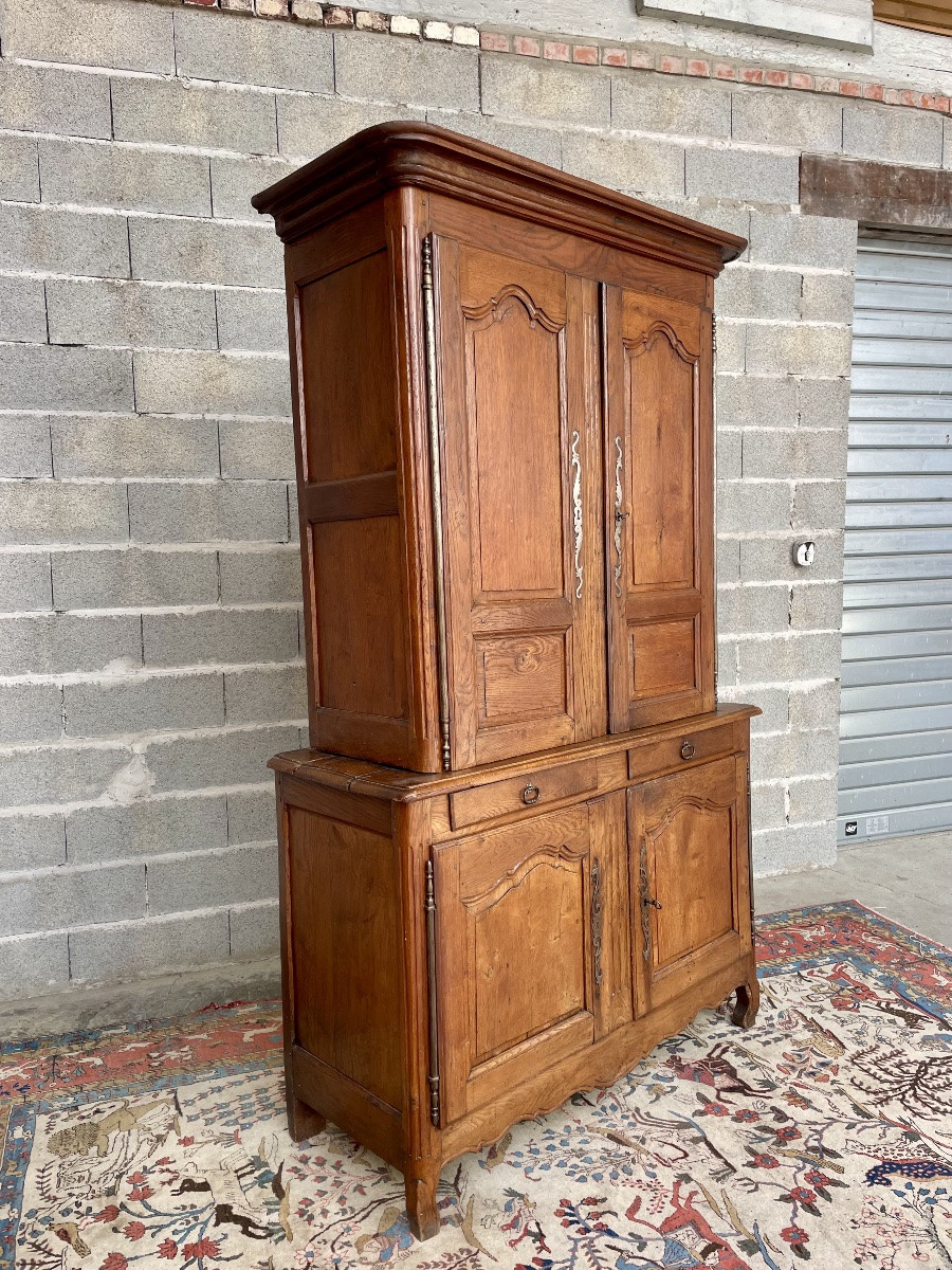 Buffet deux  corps louis XV en chêne d’époque XVIIIem siècle -photo-8