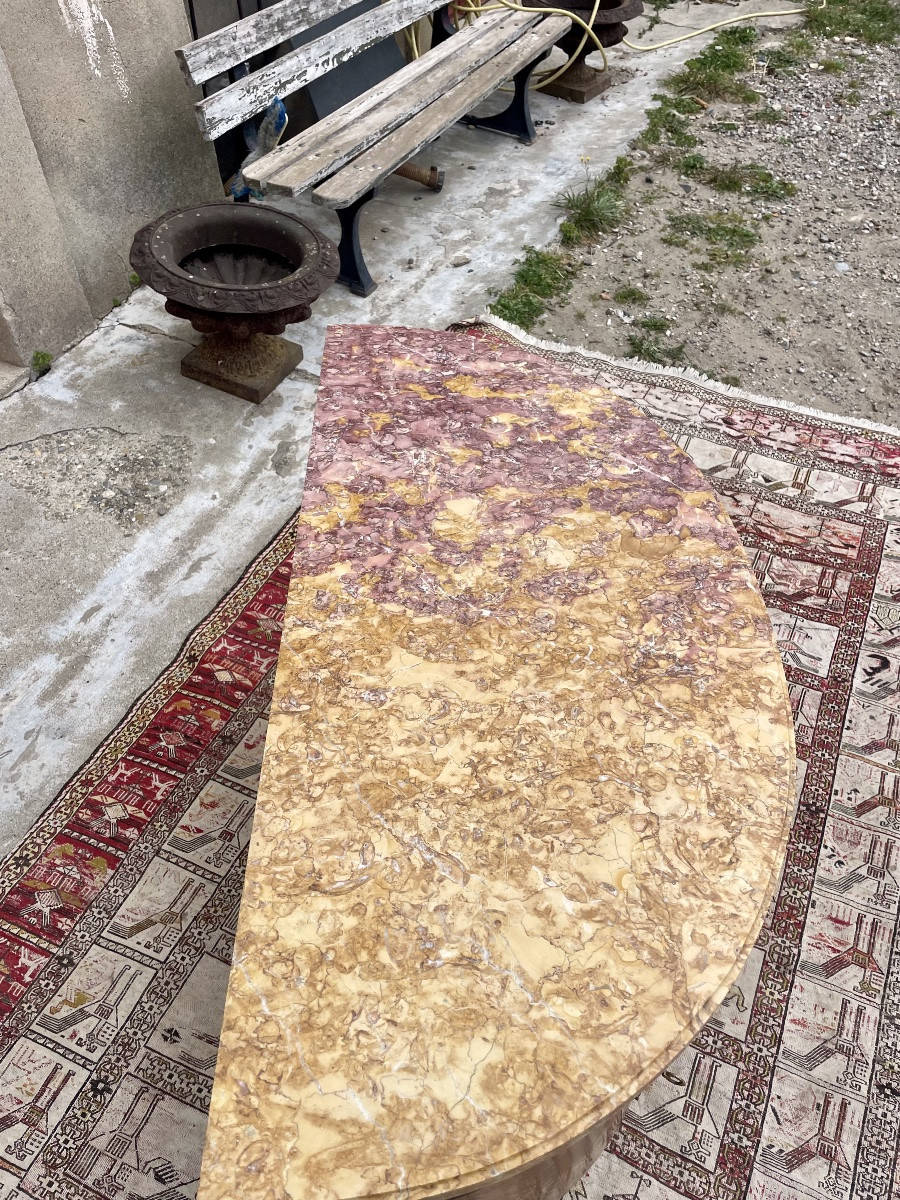 Chest Of Drawers, Louis XVI Half Moon, In Marquetry, 19th Century-photo-7