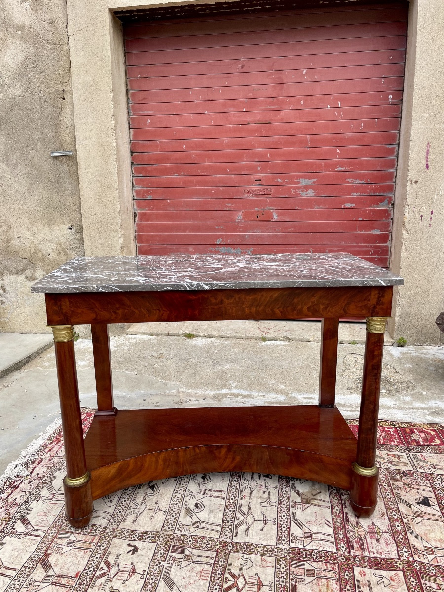 Console,, d’époque, Empire, en acajou XIXe siècle