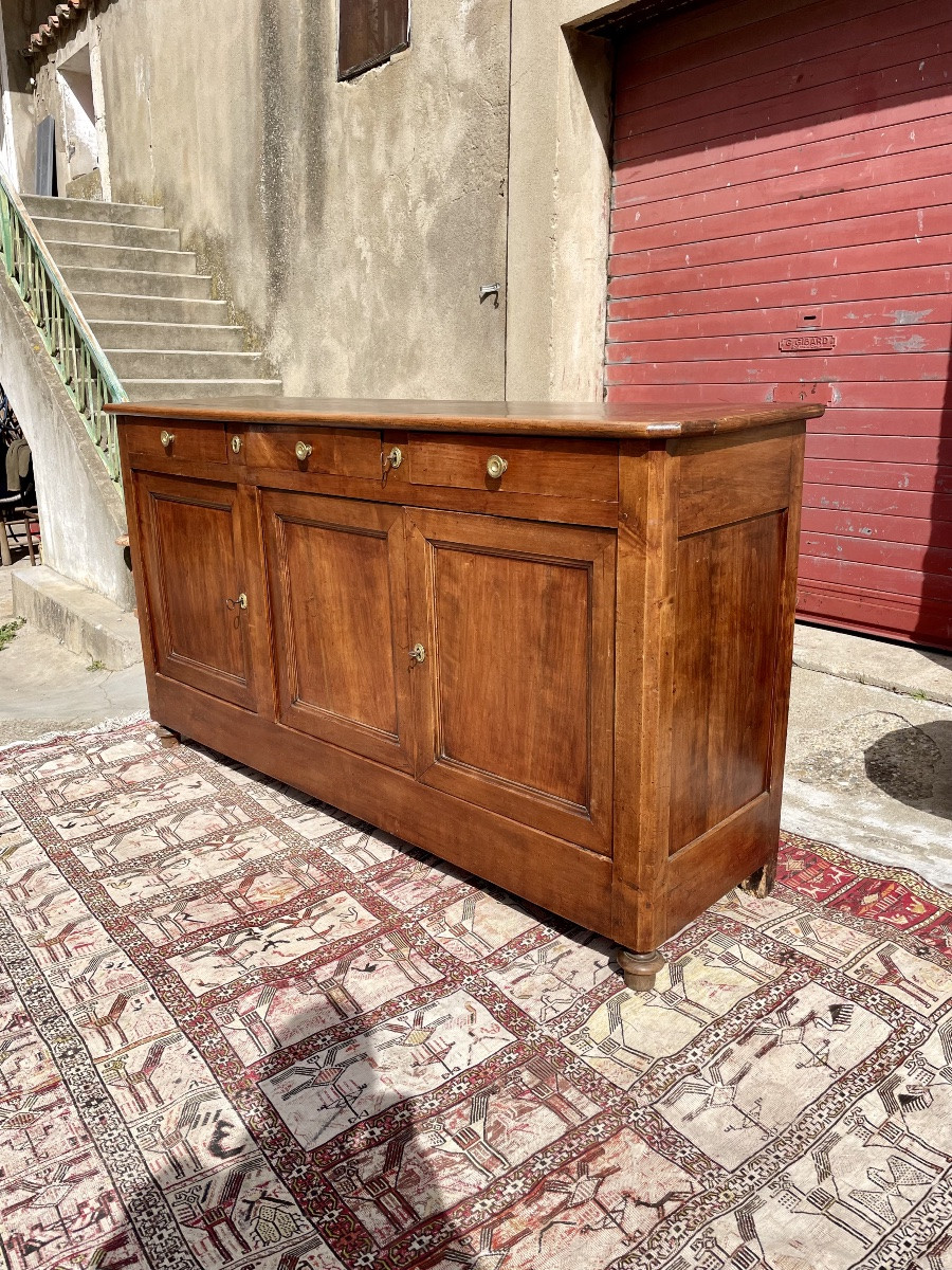 Walnut Sideboard, Restoration, Three Doors, 19th Century.-photo-2