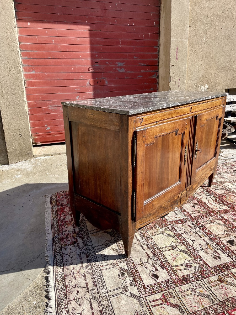 Louis XVI Two-door Sideboard In Walnut From The 18th Century-photo-3