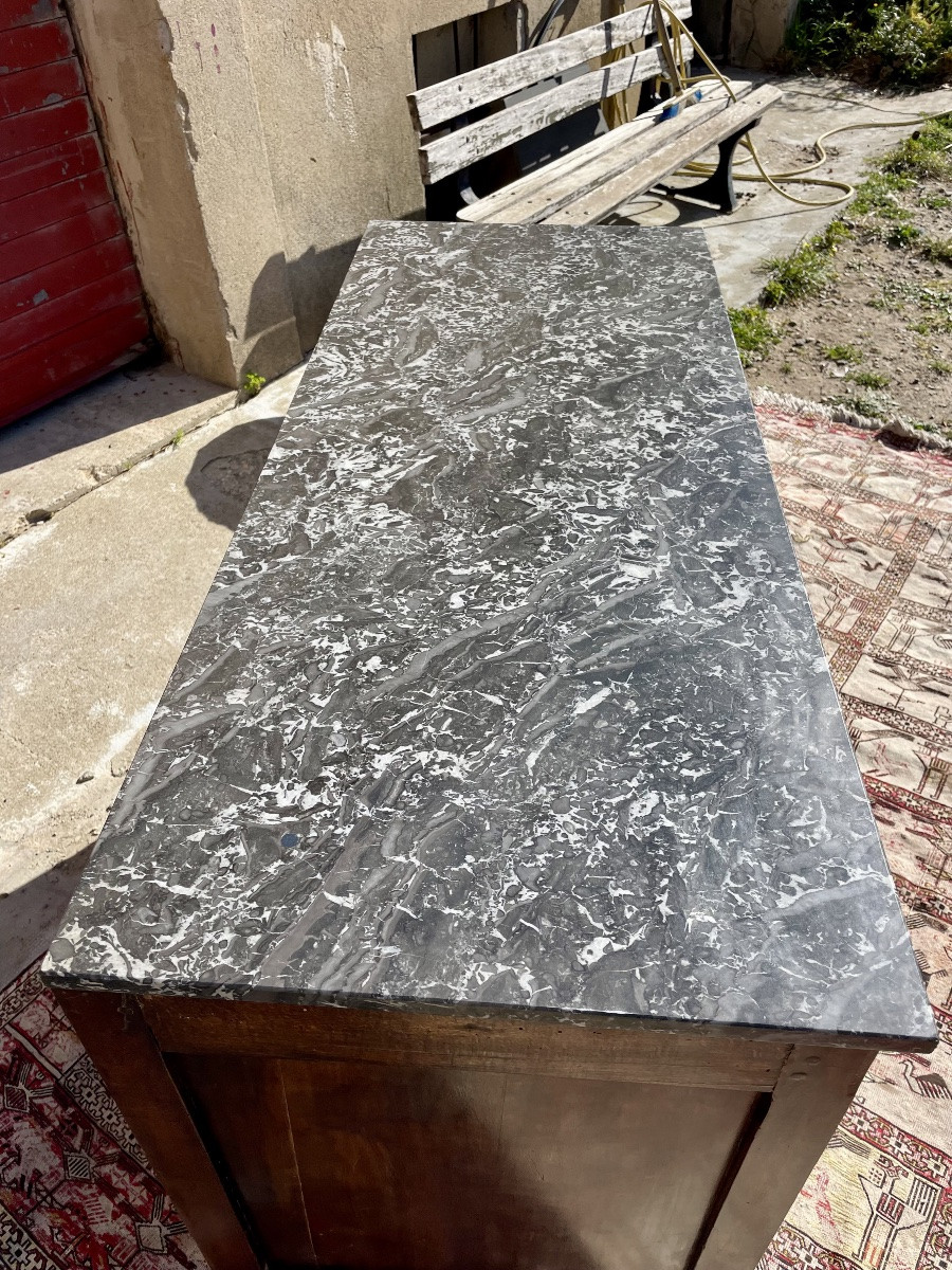 Louis XVI Two-door Sideboard In Walnut From The 18th Century-photo-4