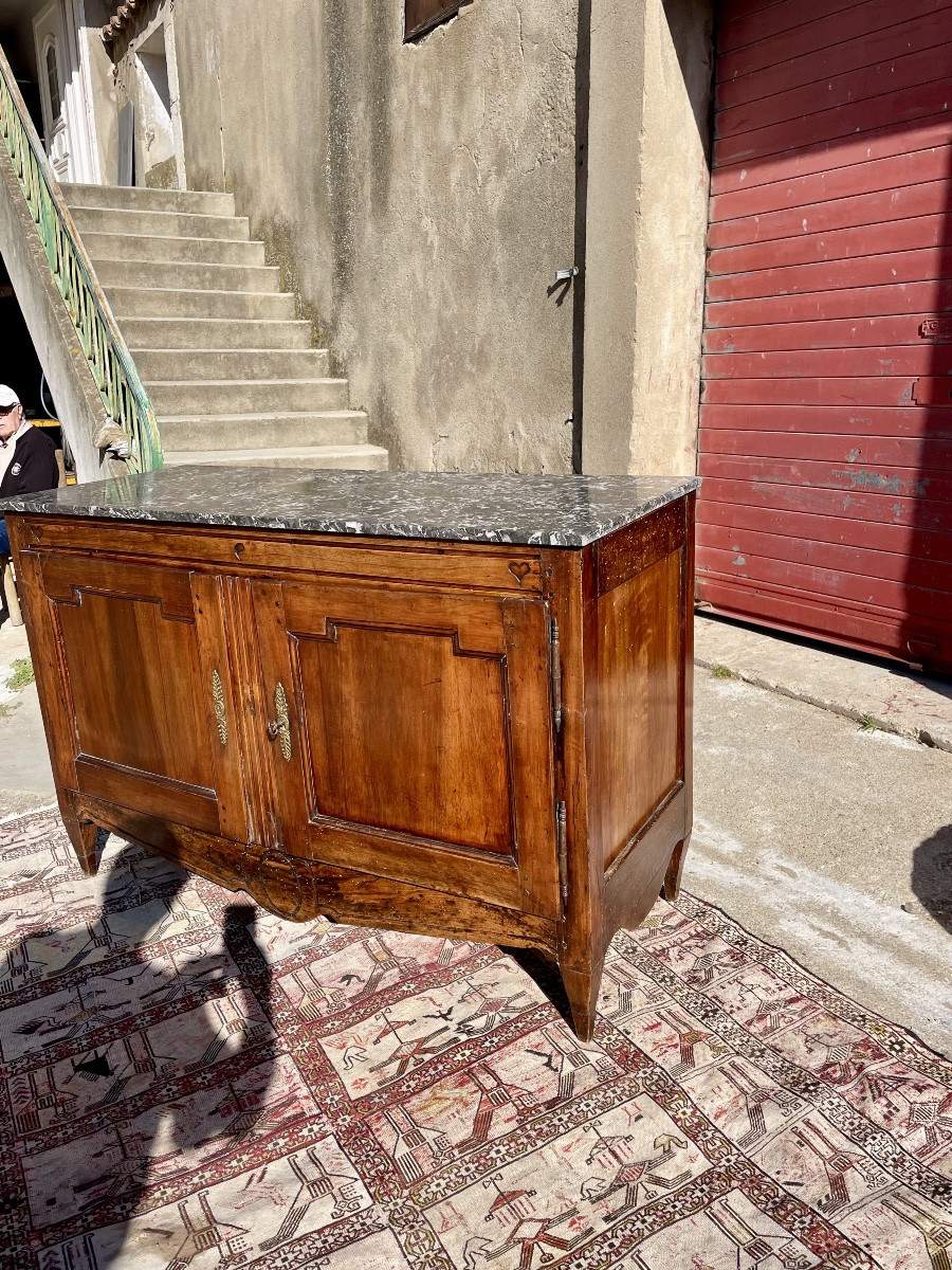 Louis XVI Two-door Sideboard In Walnut From The 18th Century-photo-5