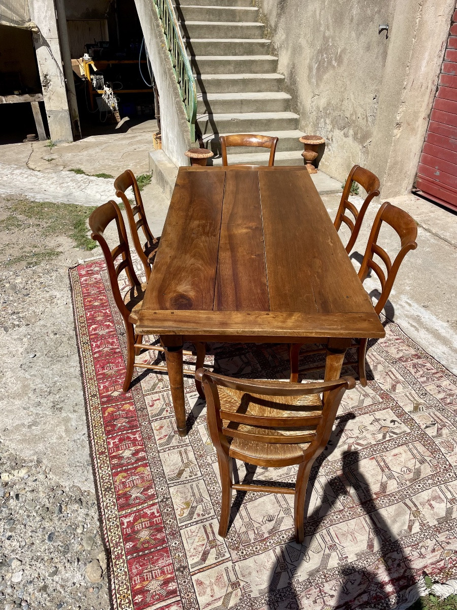 Table de ferme, directoire en noyer  d’époque XVIIIem siecle-photo-1