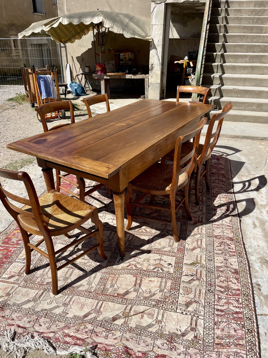 Table de ferme, directoire en noyer  d’époque XVIIIem siecle-photo-3