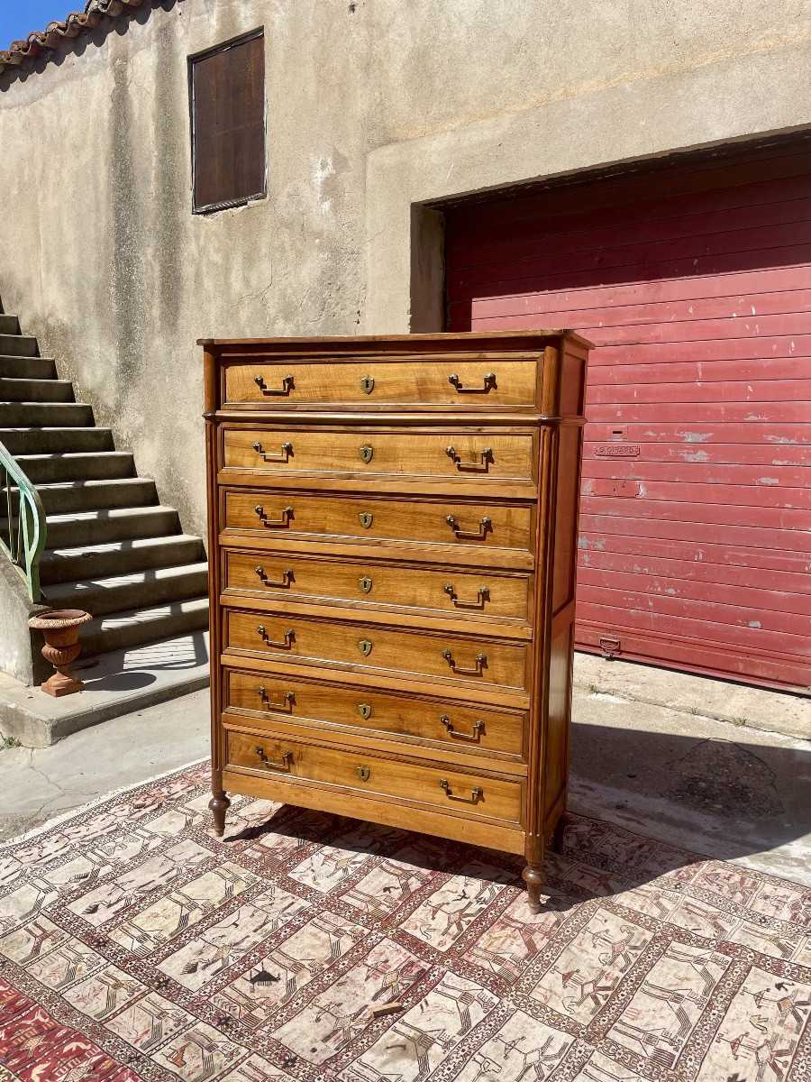 Semainier  Louis XVI, en noyer d’époque XVIIIem siècle -photo-5