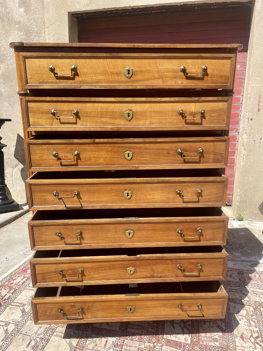 Semainier  Louis XVI, en noyer d’époque XVIIIem siècle -photo-6