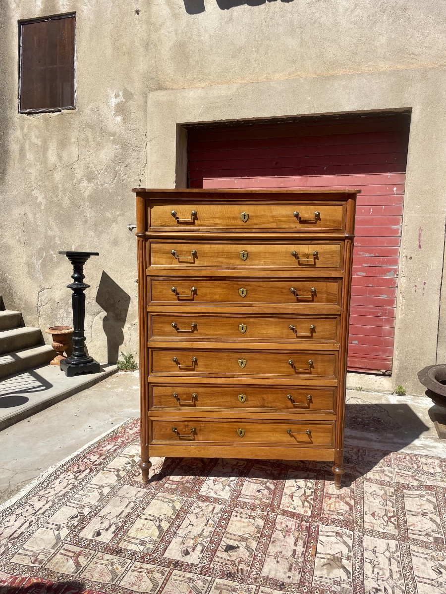 Semainier  Louis XVI, en noyer d’époque XVIIIem siècle 