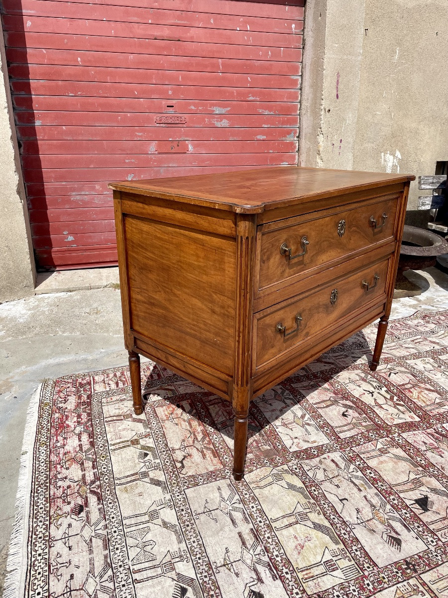 Commode,,,,, sauteuse, Louis XVI, en noyer d’époque XVIIIem siecle-photo-3