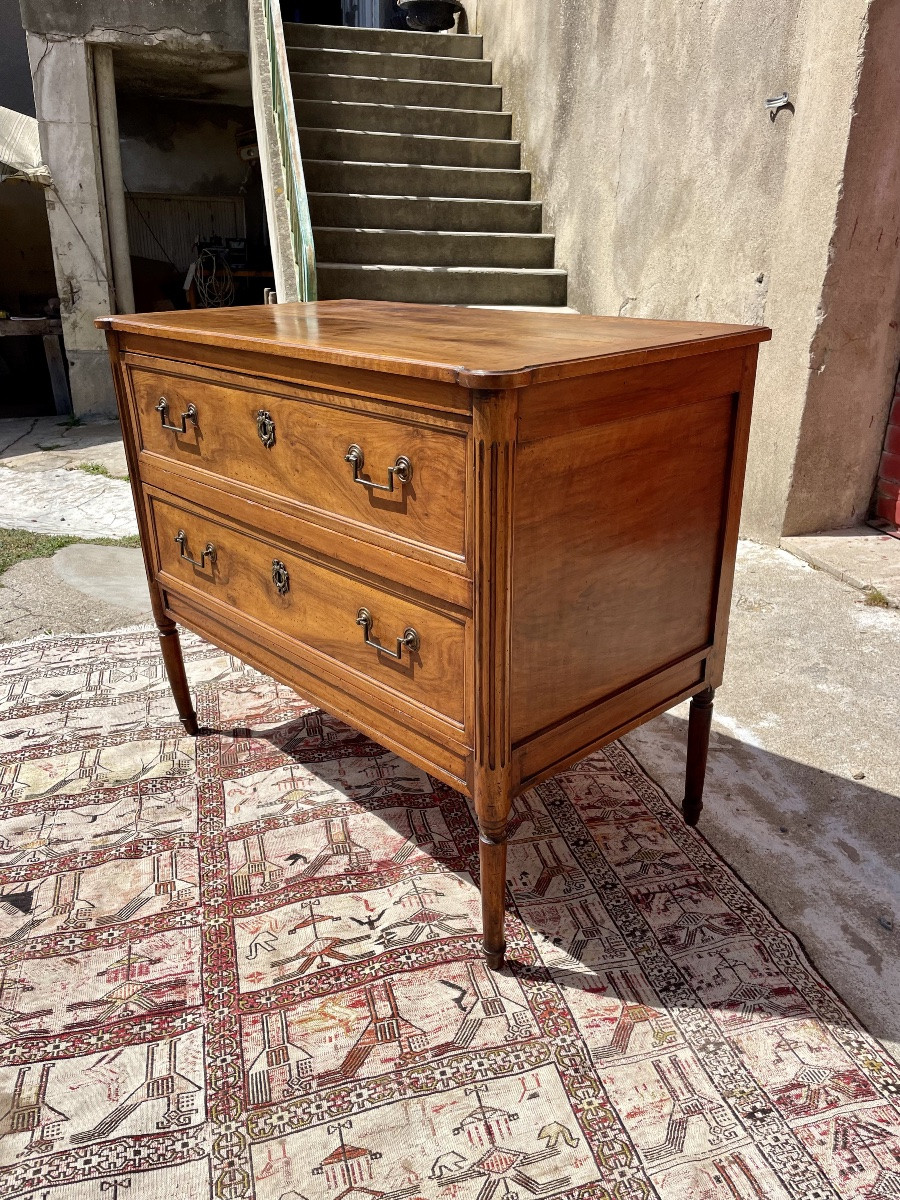 Commode,,,,, sauteuse, Louis XVI, en noyer d’époque XVIIIem siecle-photo-5