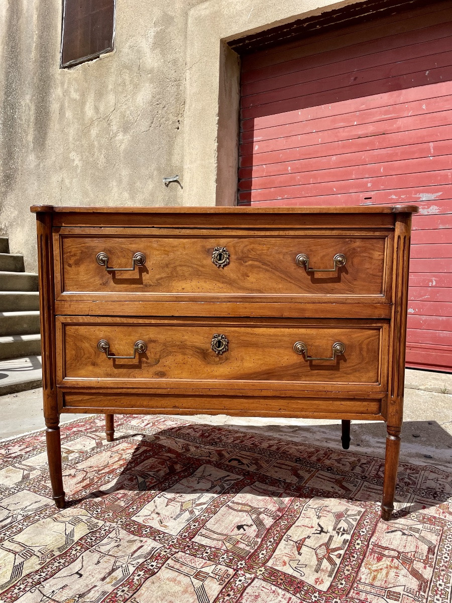 Commode,,,,, sauteuse, Louis XVI, en noyer d’époque XVIIIem siecle-photo-8