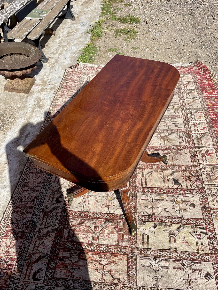 Mahogany Game Table, Period Wallet, Restoration 19th Century-photo-3