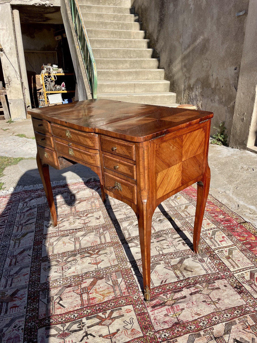 Louis XV Dressing Table, In 18th Century Marquetry-photo-4