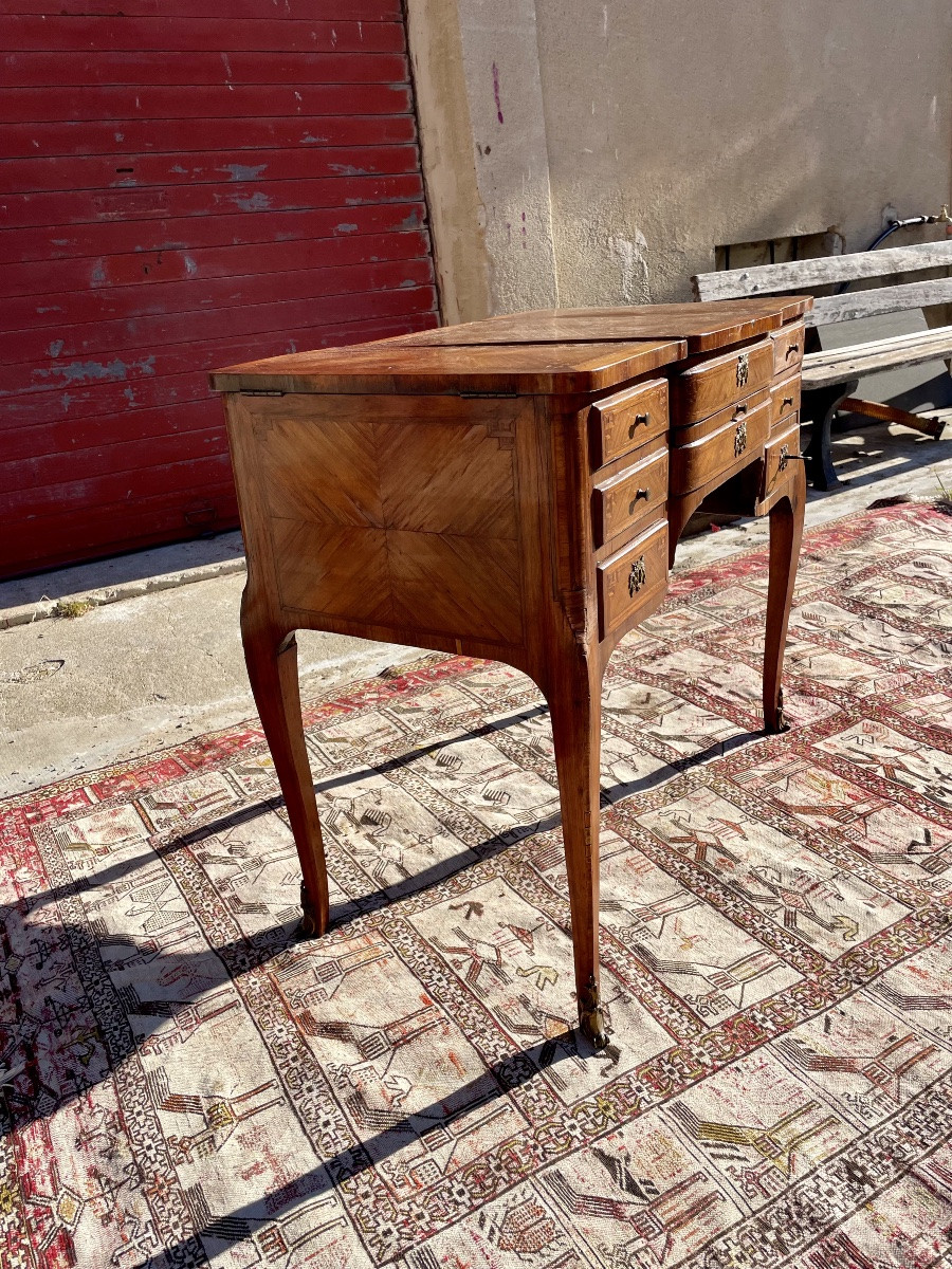 Louis XV Dressing Table, In 18th Century Marquetry-photo-8