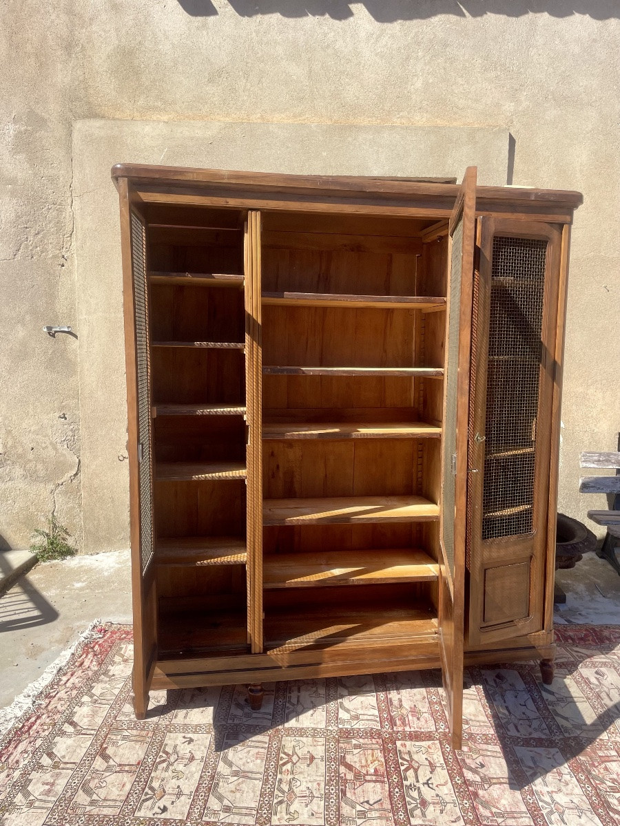 Bookcase,,,, Louis, XVI, Walnut Grill, 19th Century-photo-2