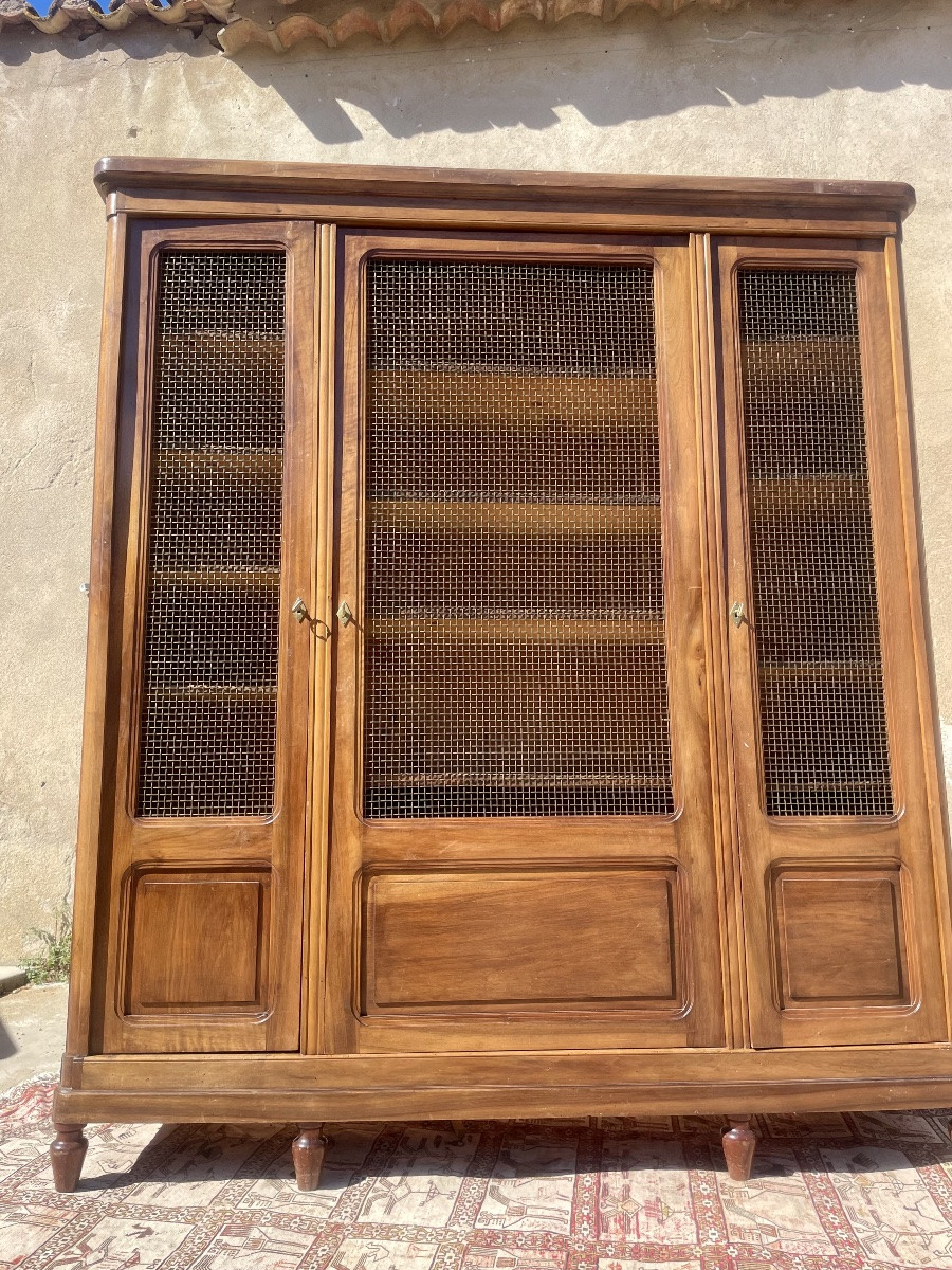 Bookcase,,,, Louis, XVI, Walnut Grill, 19th Century-photo-6