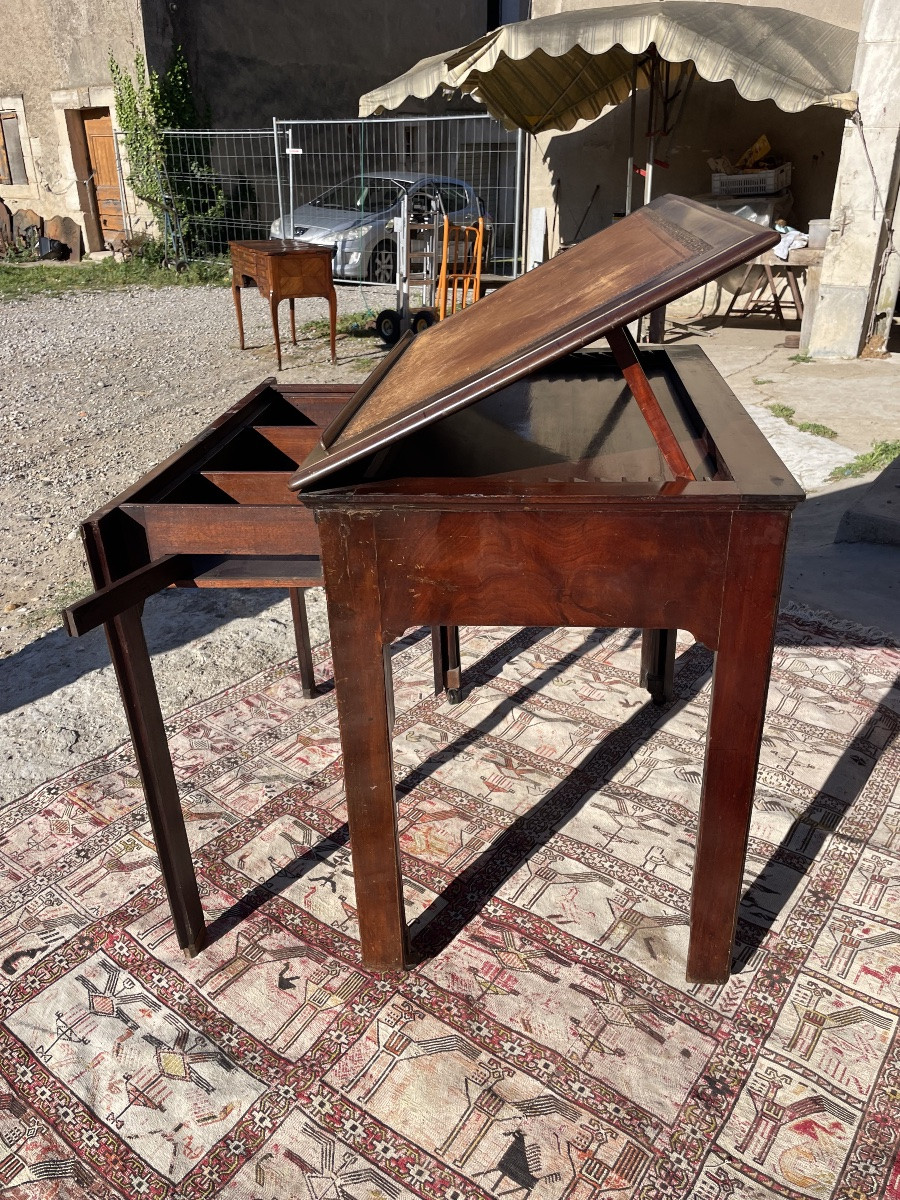 Bureau d’architecte en acajou, Louis, XVI d’époque XIXE siècle -photo-3
