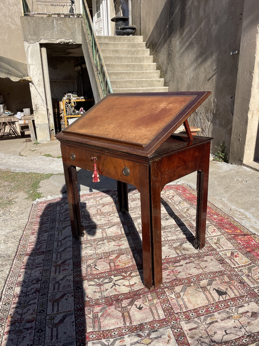 Bureau d’architecte en acajou, Louis, XVI d’époque XIXE siècle -photo-4