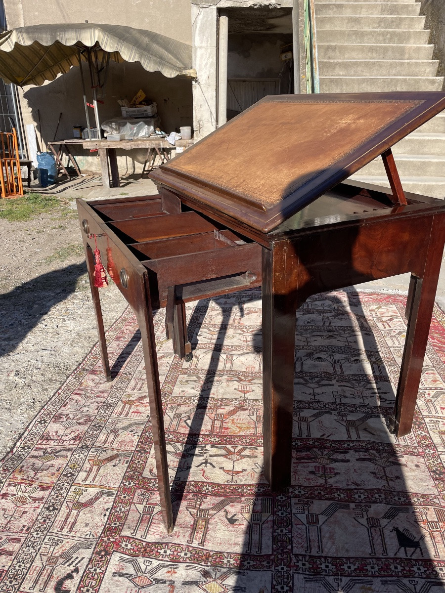 Bureau d’architecte en acajou, Louis, XVI d’époque XIXE siècle -photo-8