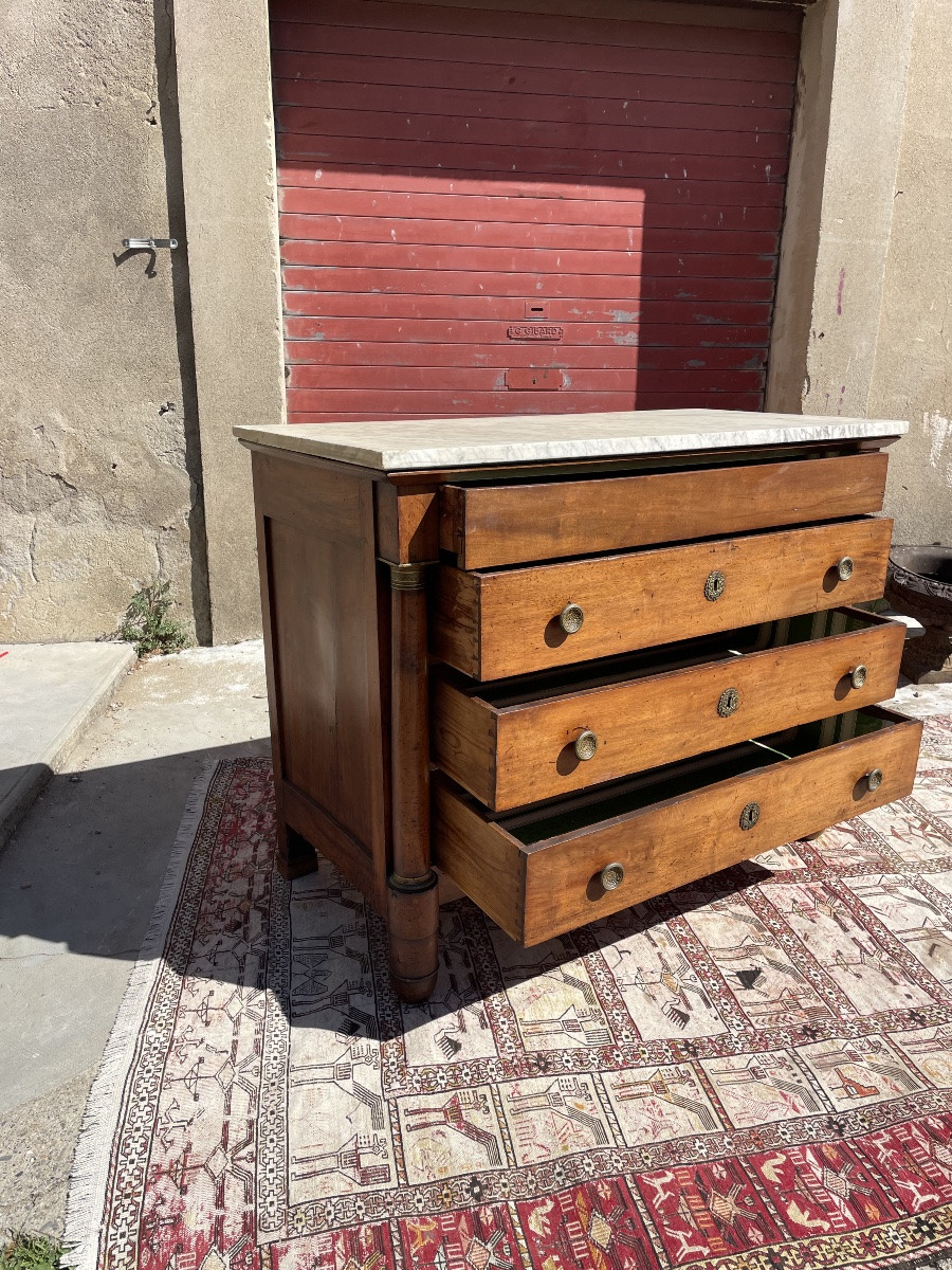 Commode,, Empire, à colonne, détachées d’époque XIXE siècle -photo-1