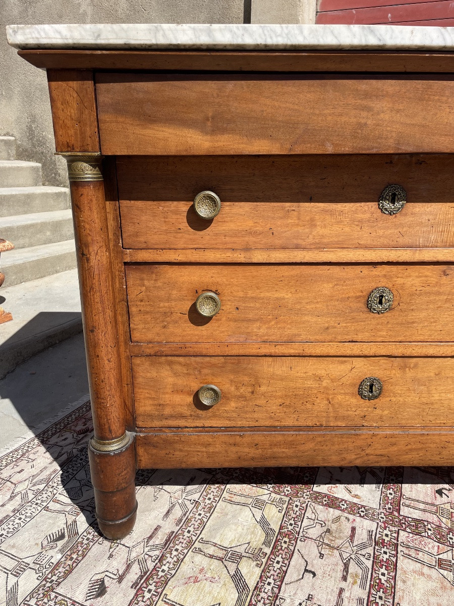 Commode,, Empire, à colonne, détachées d’époque XIXE siècle -photo-2