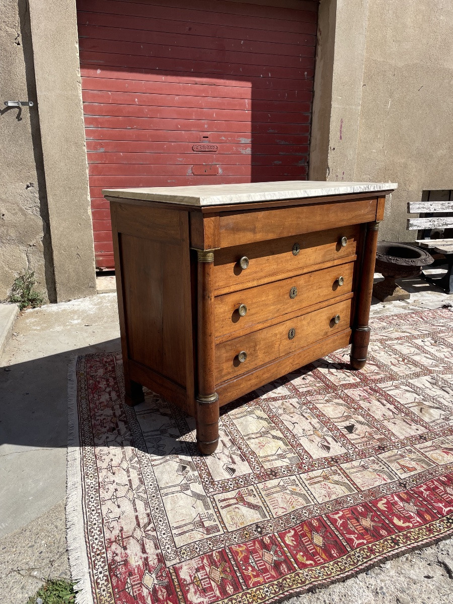 Commode,, Empire, à colonne, détachées d’époque XIXE siècle -photo-4