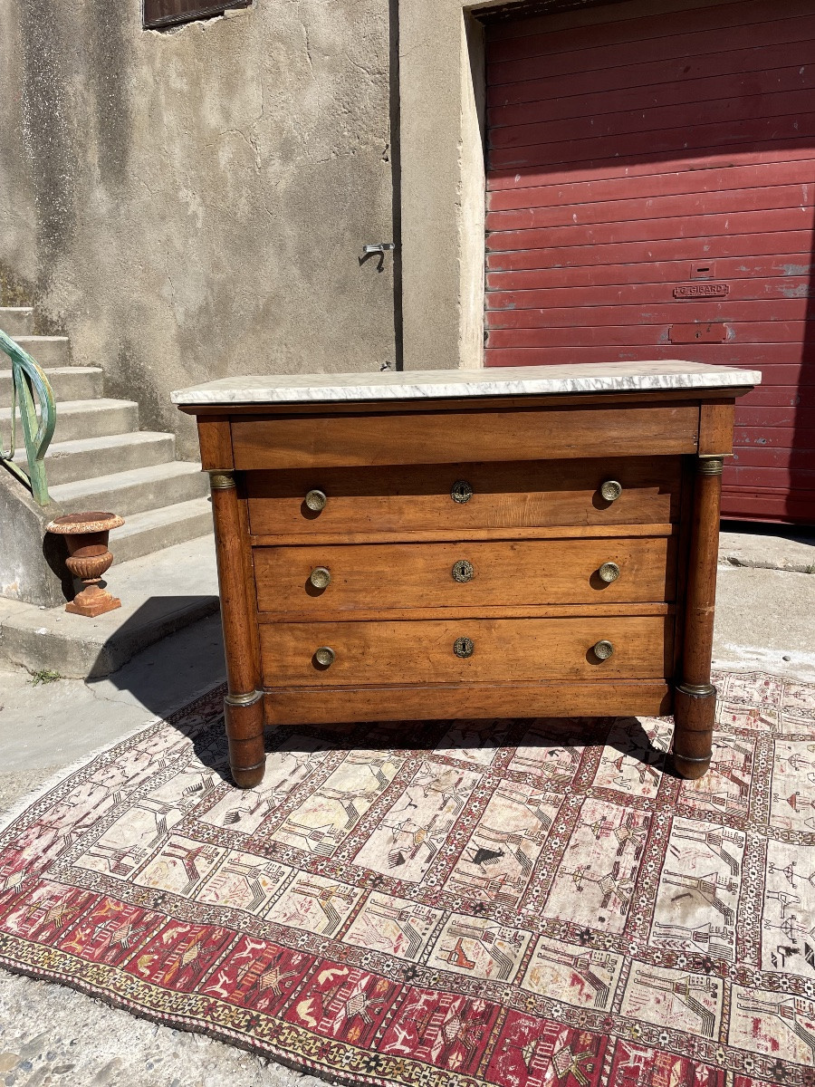 Commode,, Empire, à colonne, détachées d’époque XIXE siècle -photo-5