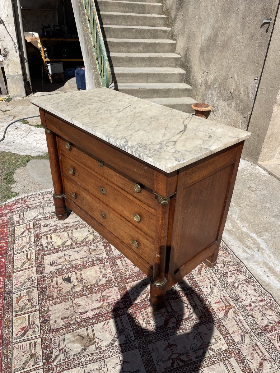Commode,, Empire, à colonne, détachées d’époque XIXE siècle -photo-6
