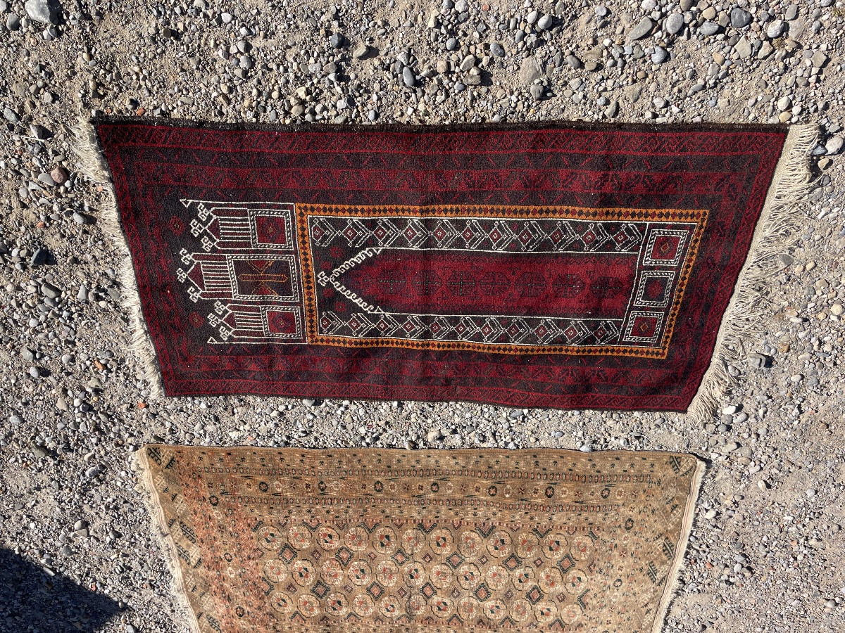 Tapis de prière d orient en laine travail afghan 20em siècle -photo-1