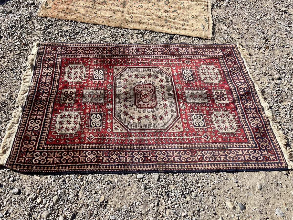 Tapis caucasien de type kazak à décor géométrique XXem siècle -photo-4