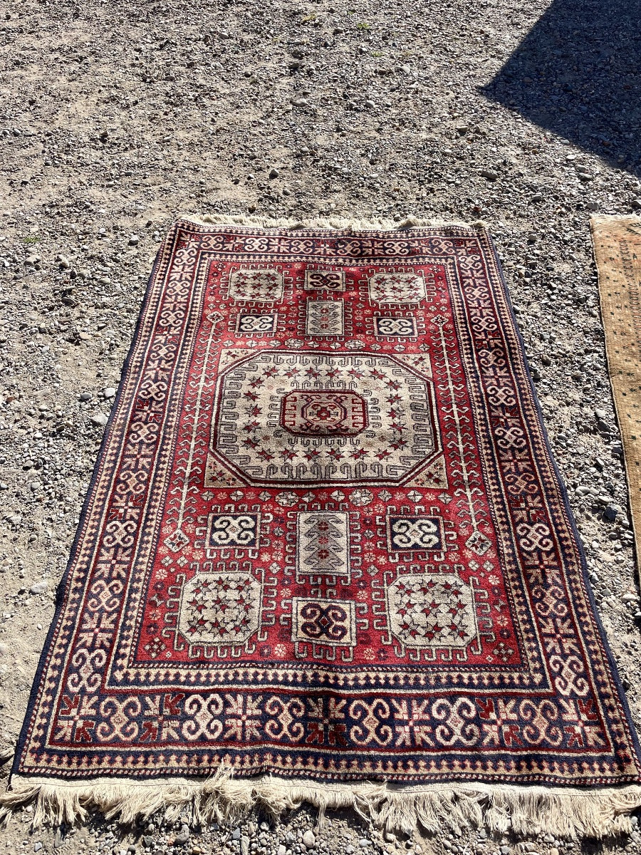 Tapis caucasien de type kazak à décor géométrique XXem siècle -photo-1