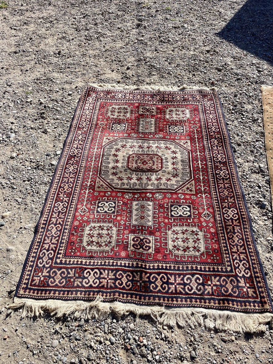 Tapis caucasien de type kazak à décor géométrique XXem siècle -photo-5