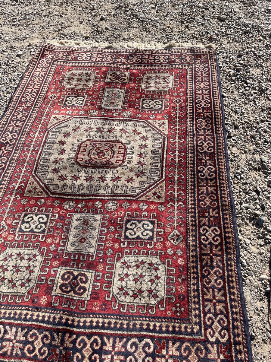 Tapis caucasien de type kazak à décor géométrique XXem siècle -photo-6